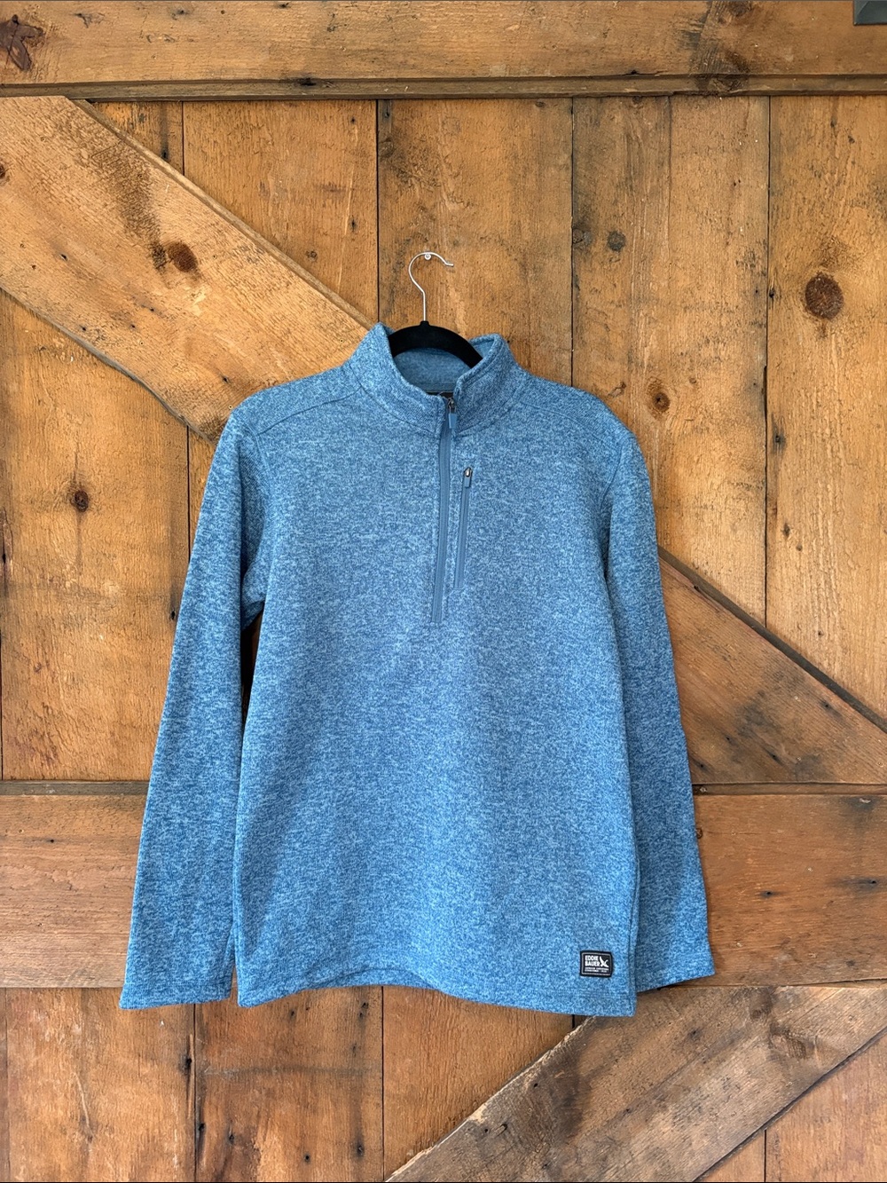 Eddie Bauer Mens Radiator Fleece 1/4 Zip Pullover Heather Blue 3357‎ Small